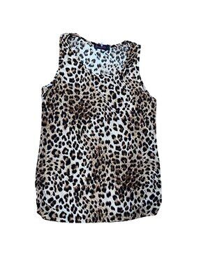 Leopard Print Sleeveless Womens Top By Annabelle L Polyester Blend Lightweight &